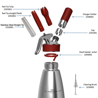 iSi 1403 01 Professional Gourmet Whip w/ Dispenser, 1/2 pint