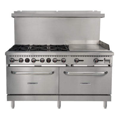 Kintera K6G24 / 919588 Gas Range w/ Griddle, 6 Burners, 2 Ovens, Natural Gas, 60"