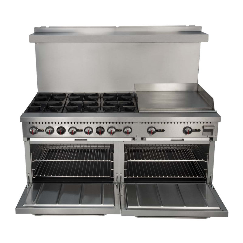 Kintera K6G24 / 919588 Gas Range w/ Griddle, 6 Burners, 2 Ovens, Natural Gas, 60"