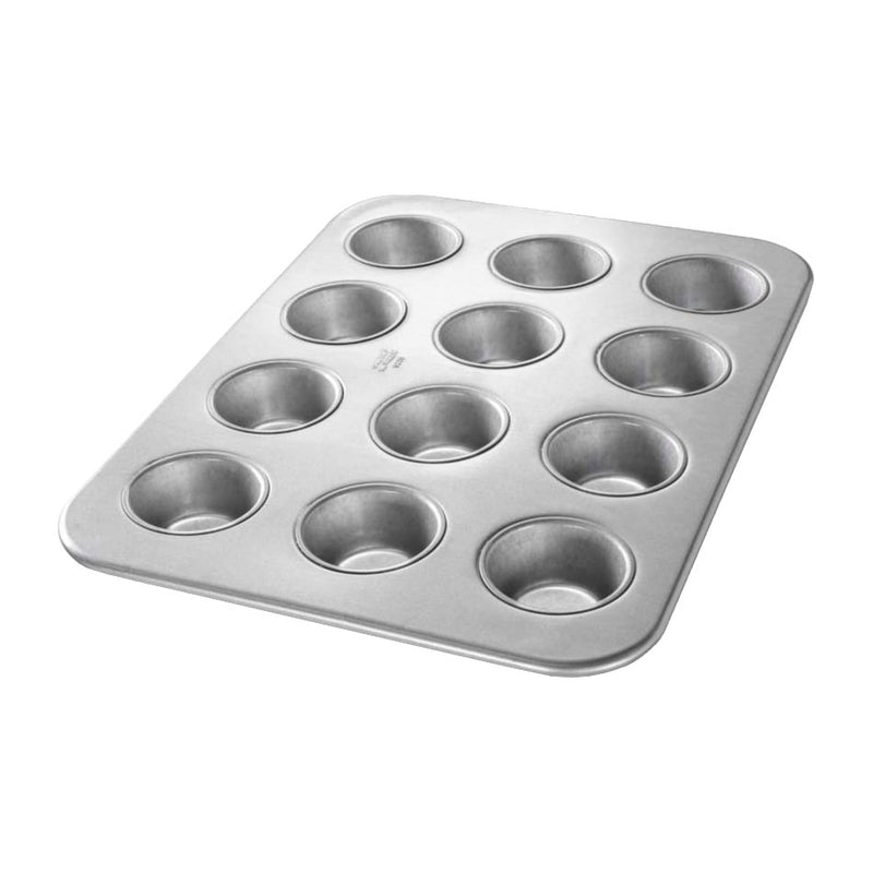 Chicago Metallic 45225 Heavy Duty 3.8 oz. Muffin Cupcake Pans, 1/2 Size, Sheet of 12