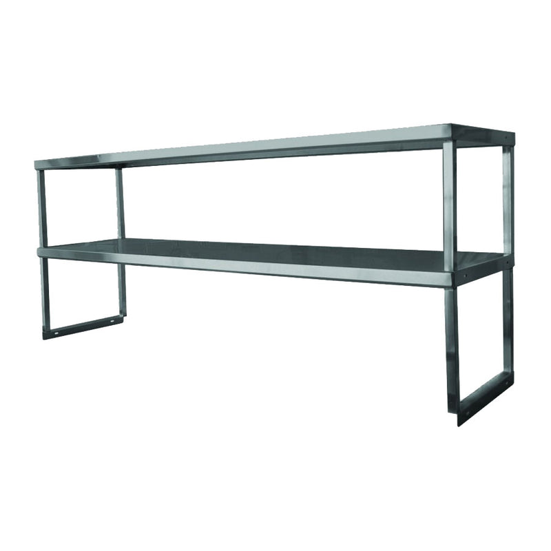 GSW DS-1260 Stainless Steel Heavy Duty Double Over Shelf, 60" x 12"