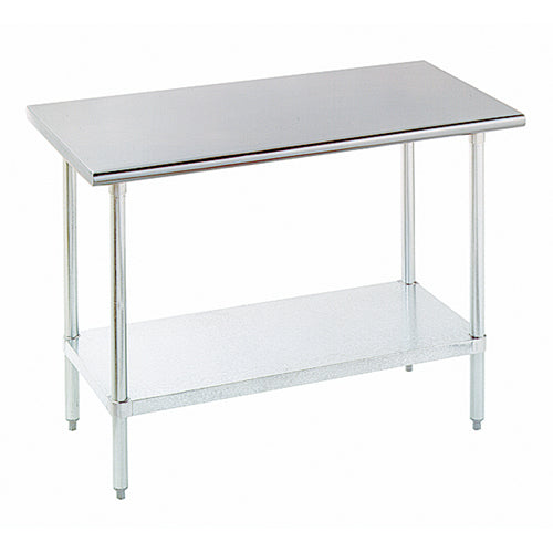 Advance Tabco TT-304-X Economy Worktable, Stainless Steel Flat Top, Galv.Undershelf, 30"x 48"